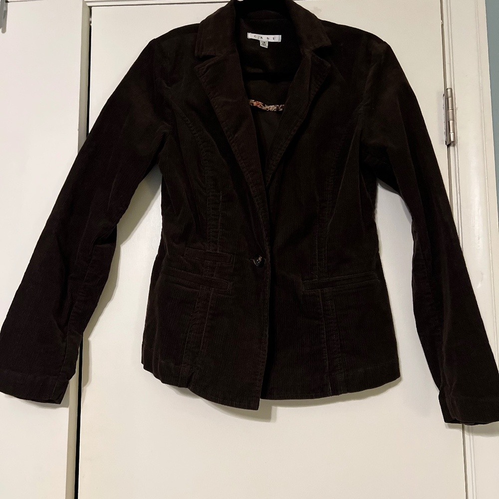 EUC Cabi dark brown corduroy blazer size S